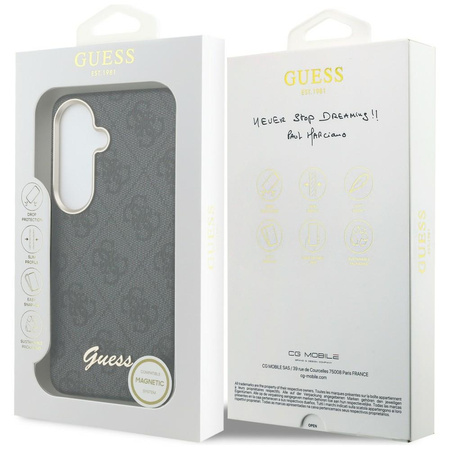 Etui Guess 4G Script MagSafe do Samsung Galaxy S26 czarny