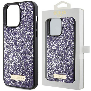 Etui Guess Rhinestone Metal Logo na iPhone 15 Pro - różowe