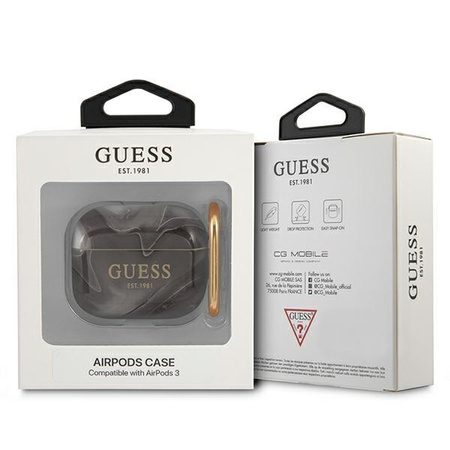 Guess GUA3UNMK AirPods 3 cover czarny/black Marble Collection