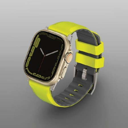 Etui Uniq pasek Linus na Apple Watch 1/2/3/4/5/6/7/8/SE/SE2/Ultra 42/44/45/49mm Airosoft Silicone limonkowy/lime green