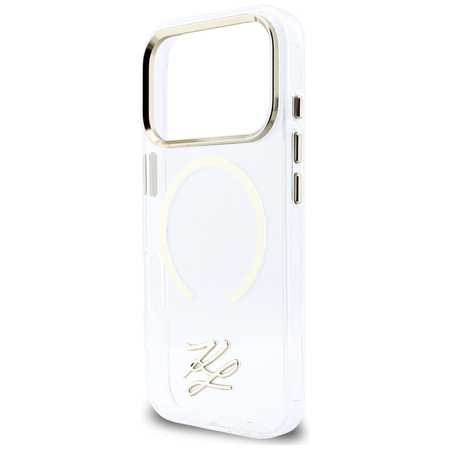 Etui Karl Lagerfeld IML KL Script Logo MagSafe do iPhone 17 Pro Max przezroczysty