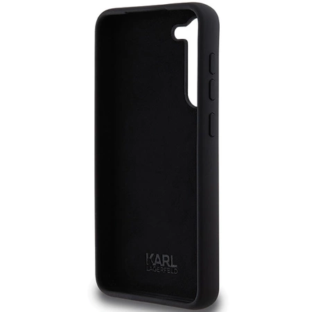Etui Karl Lagerfeld Silicone Karl&Choupette Metal Pin na Samsung Galaxy S23+ - czarne
