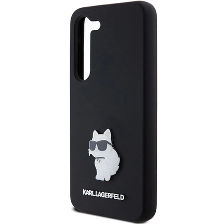Etui Karl Lagerfeld Silicone Choupette Metal Pin na Samsung Galaxy S23 - czarne