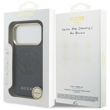 Etui Guess Perforated 4G MagSafe do iPhone 17 Pro Max niebieski