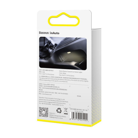 Baseus 2x samoprzylepna lampka lampa LED samochodowa biały (DGXW-02)