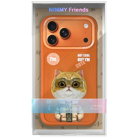 Etui Nimmy Cool&Cute 2.0 Cat do iPhone 17 Pro Max pomarańczowy