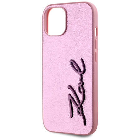 KARL LAGERFELD ETUI WRINKLED METAL SIGNATURE DO IPHONE 15 WYJĄTKOWA OCHRONA