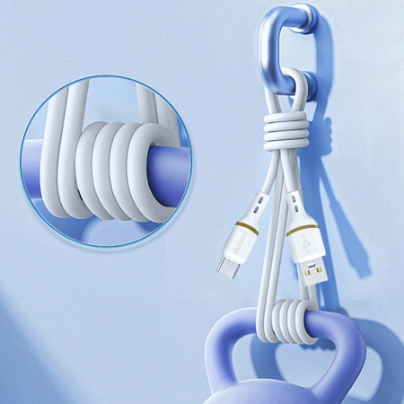 Kabel Dudao L25T USB-A - USB-C silikonowy 5A 1m - biały