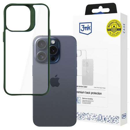 Apple iPhone 15 Pro - 3mk Satin Armor Case+ Green