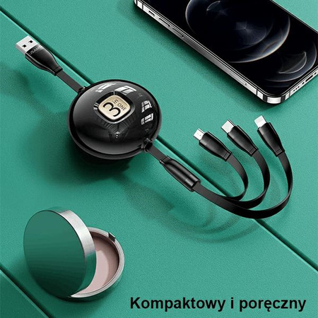 USAMS KABEL 3W1 U69 DO DO LIGHTNING MICRO USB USB-C 1M DO ŁADOWANIA