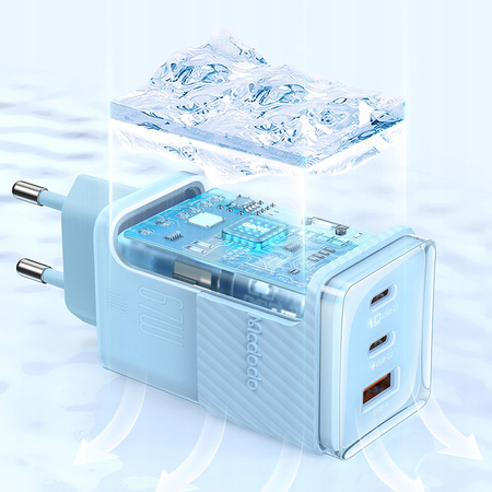MCDODO SZYBKA ŁADOWARKA SIECIOWA ZASILACZ KOSTKA 3X USB-C PD USB-A GAN 67W