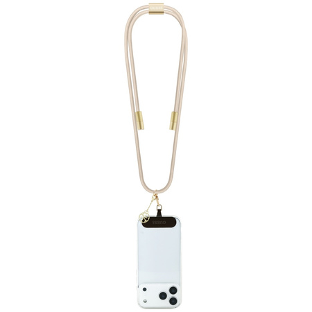 Kabel Guess CBDY 4G Charm USB-C/USB-C 150cm beżowy