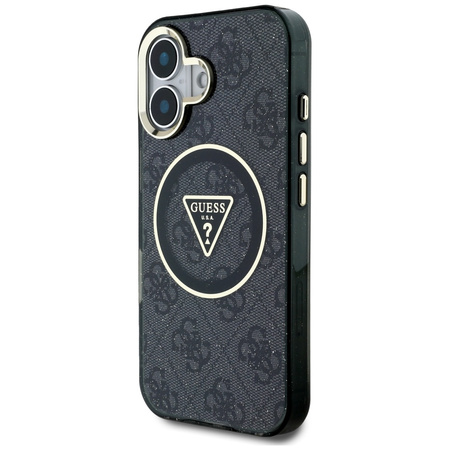 GUESS ETUI IML METAL GLITTER 4G CIRCLE TRIANGLE DO IPHONE 16 DO MAGSAFE