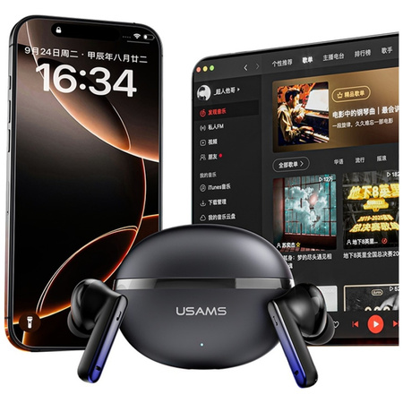 USAMS SŁUCHAWKI BLUETOOTH ECHO E02 DO TELEFON KOMPUTER ANC ENC