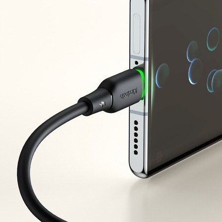 MCDODO KABEL USB-C SZYBKIE ŁADOWANIE DO SAMSUNG XIAOMI TYP C 6A 100W 1M LED