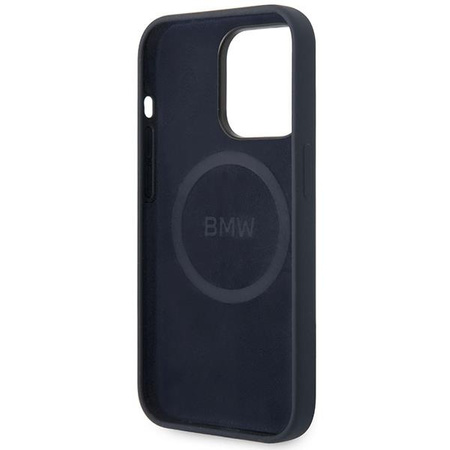 Etui BMW BMHMP14XSILna iPhone 14 Pro Max - granatoweSilicone Metal Logo MagSafe