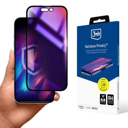 3MK SZKŁO HARTOWANE DO APPLE IPHONE 15 PLUS RAINBOW PRIVACY