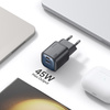 MCDODO SZYBKA ŁADOWARKA SIECIOWA DO TELEFONU ZASILACZ 2X USB-C PD GAN 45W