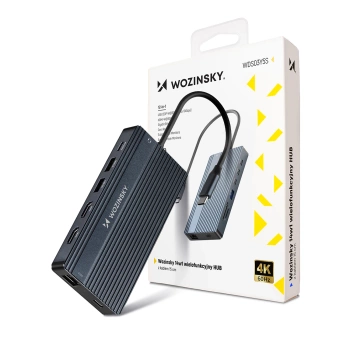 WOZINSKY HUB USB-C 14 W 1 DO KOMPUTERA 3 MONITORY ALUMINIOWY Z KABLEM 15
