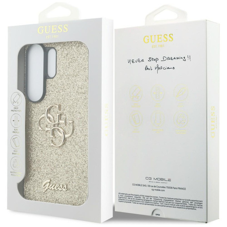 Etui Guess Fixed Glitter Big 4G Metal Logo do Samsung Galaxy S26 Ultra złoty