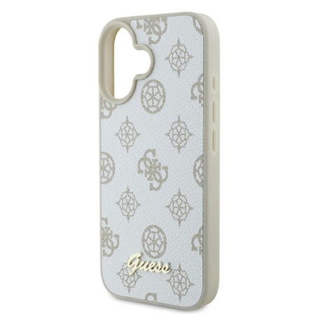 GUESS HARDCASE DO IPHONE 16.1 PEONY SCRIPT LOGO Z MAGNETYCZNYM DO MAGSAFE