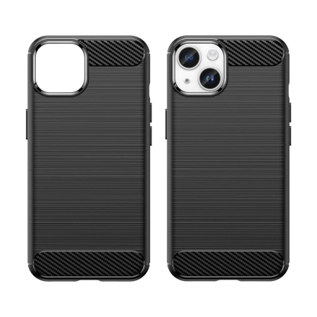 HURTEL CARBON CASE ELASTYCZNY POKROWIEC DO IPHONE 14 PLUS ŻELOWY NA TYŁ