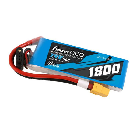 GENS ACE AKUMULATOR LIPO 1800MAH 7,4V 45C 2S1P XT60 DO MODELI RC Z DUŻĄ