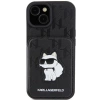 Etui Karl Lagerfeld Saffiano Cardslots and Stand Monogram Choupette do iPhone 15 - czarne