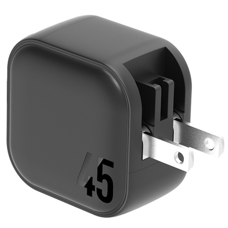 ENERGEA ład. siec. 2xUSB-C PD-PPS 45W2C czarny/black US+EU Travelite GAN45