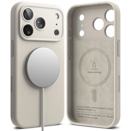 RINGKE ETUI SILICONE MAGNETIC DO IPHONE 17 PRO MAGSAFE OCHRONA WYSOKIEJ