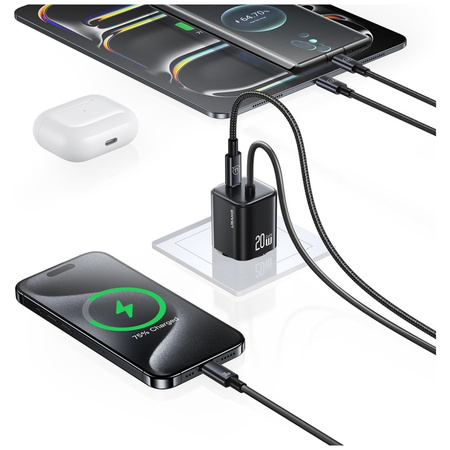 USAMS ŁADOWARKA 20W 2XUSB-C MINI SZYBKIE ŁADOWANIE GAO DO TELEFONÓW IPHONE