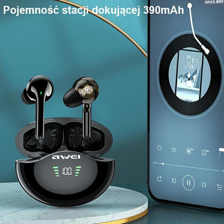 AWEI SŁUCHAWKI BEZPRZEWODOWE T12P TWS+ DO IPHONE 12 13 14 Z STACJĄ DOKUJĄCĄ