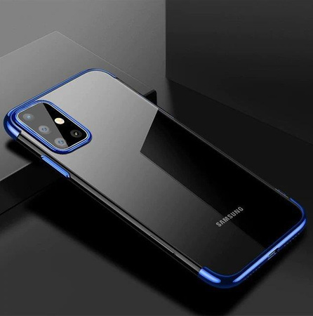 Clear Color case żelowy pokrowiec etui z metaliczną ramką Samsung Galaxy A72 4G niebieski