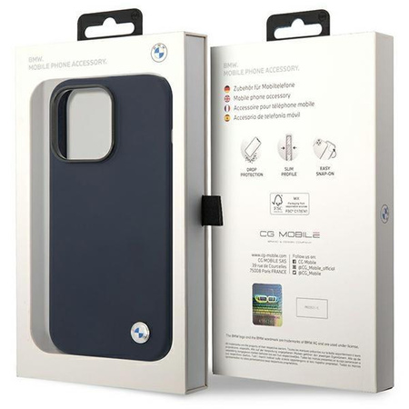 Etui BMW BMHMP14XSILna iPhone 14 Pro Max - granatoweSilicone Metal Logo MagSafe