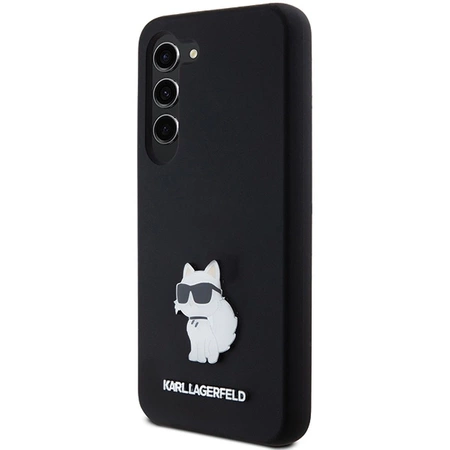 Etui Karl Lagerfeld Silicone Choupette Metal Pin na Samsung Galaxy S23 - czarne