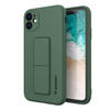 Wozinsky Kickstand Case silikonowe etui z podstawką etui Samsung Galaxy A22 4G ciemnozielone