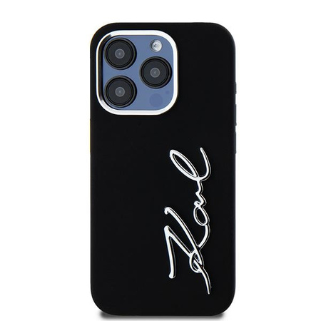 KARL LAGERFELD ETUI SILICONE METAL SCRIPT LOGO DO IPHONE 15 PRO MAX