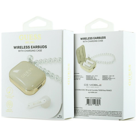 Słuchawki TWS Guess Pearl Strap beżowy
