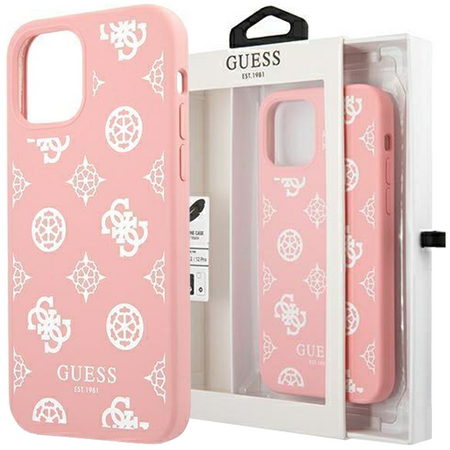 Guess GUHCP12LLSPEWPI iPhone 12 Pro Max 6,7" różowy/pink hard case Peony Collection