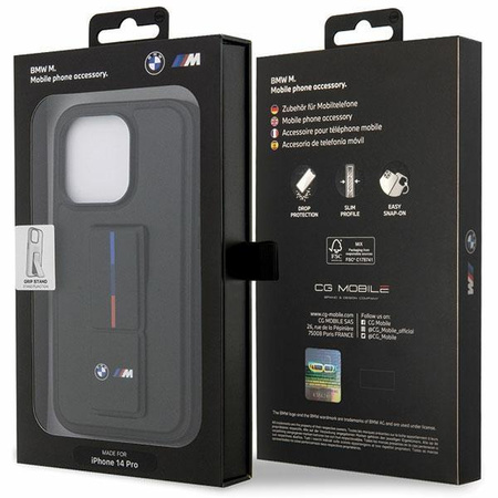 Etui BMW BMHCP14L22GSLK na iPhone 14 Pro - czarne Grip Hot Stamp