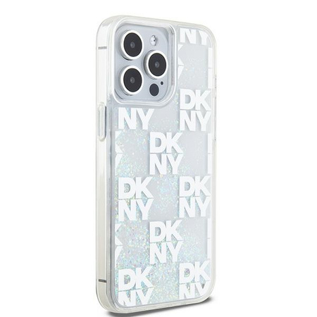 DKNY ETUI HARDCASE DO IPHONE 15 PRO MAX 6.7 Z LIQUID GLITTER MULTILOGO