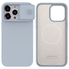 Silikonowe etui Nillkin CamShield Silky Silicone Case do iPhone 15 Pro z osłoną na aparat - szare