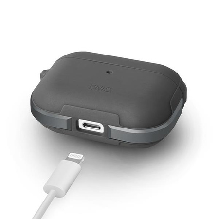 Etui Uniq Valencia na AirPods Pro - szare grey Antimicrobial