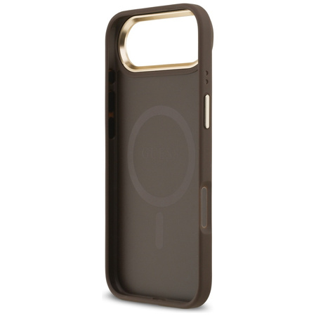 Etui Guess 4G Stripe MagSafe do iPhone Air brązowy