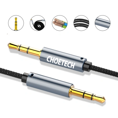 CHOETECH KABEL AUX MINI JACK 3.5MM DO TELEFONÓW 1.2M MĘSKI KOMPATYBILNY
