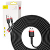 BASEUS KABEL PRZEWÓD USB / LIGHTNING QC3.0 2A 3M CZARNO-CZERWONY