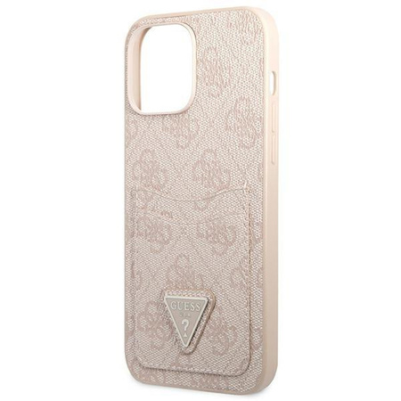 Guess GUHCP13LP4TPP iPhone 13 Pro / 13 6,1" różowy/pink hardcase 4G Triangle Logo Cardslot