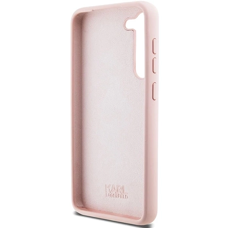 Etui Karl Lagerfeld Silicone Choupette Metal Pin na Samsung Galaxy S23 - różowe