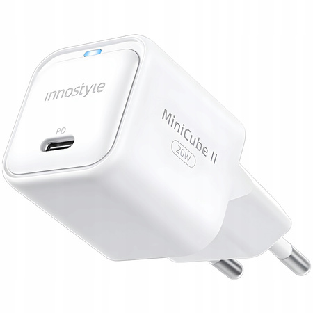 INNOSTYLE SZYBKA ŁADOWARKA KOSTKA USB-C 20W USB TYP C GAN II DO IPHONE LED