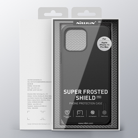 Nillkin Super Frosted Shield wzmocnione etui pokrowiec + podstawka iPhone 13 Pro Max niebieski